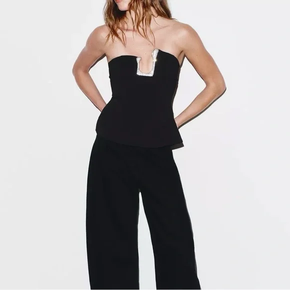 NWT - Zara Jewel Detail Top - Super Gorgeous! - Picture 3 of 7